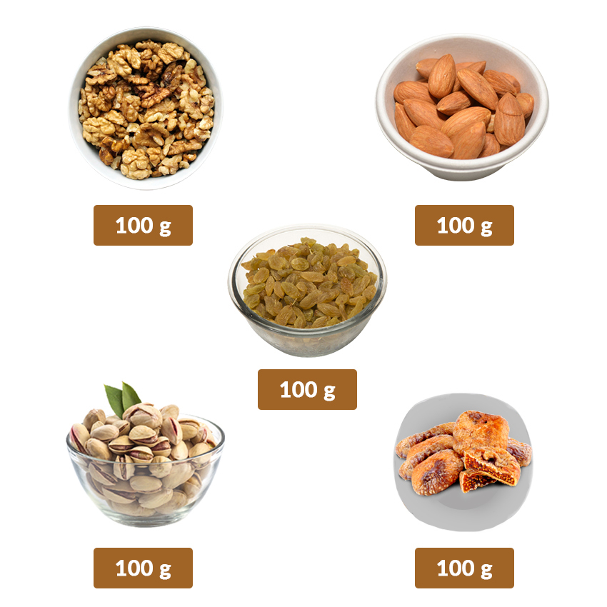 Skholla Dry Fruits Combo | ( Walnut + Almonds + Pista + Dried Fig ...